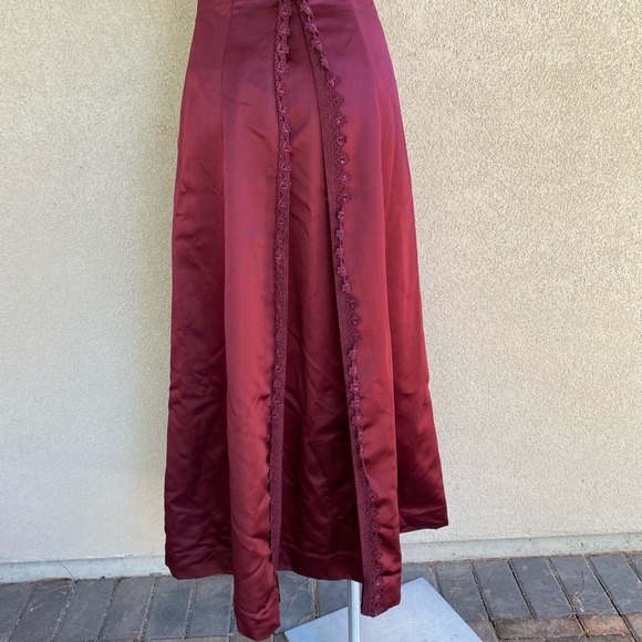 Merlot Red Long Train Mermaid Gown Cocktail Dress - Picture 14 of 14